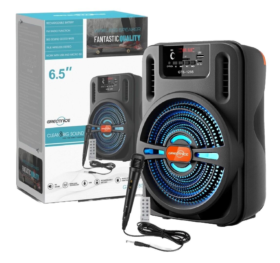 GTS-1285 Wireless Portable Bluetooth Speaker with Free Mic & Remote