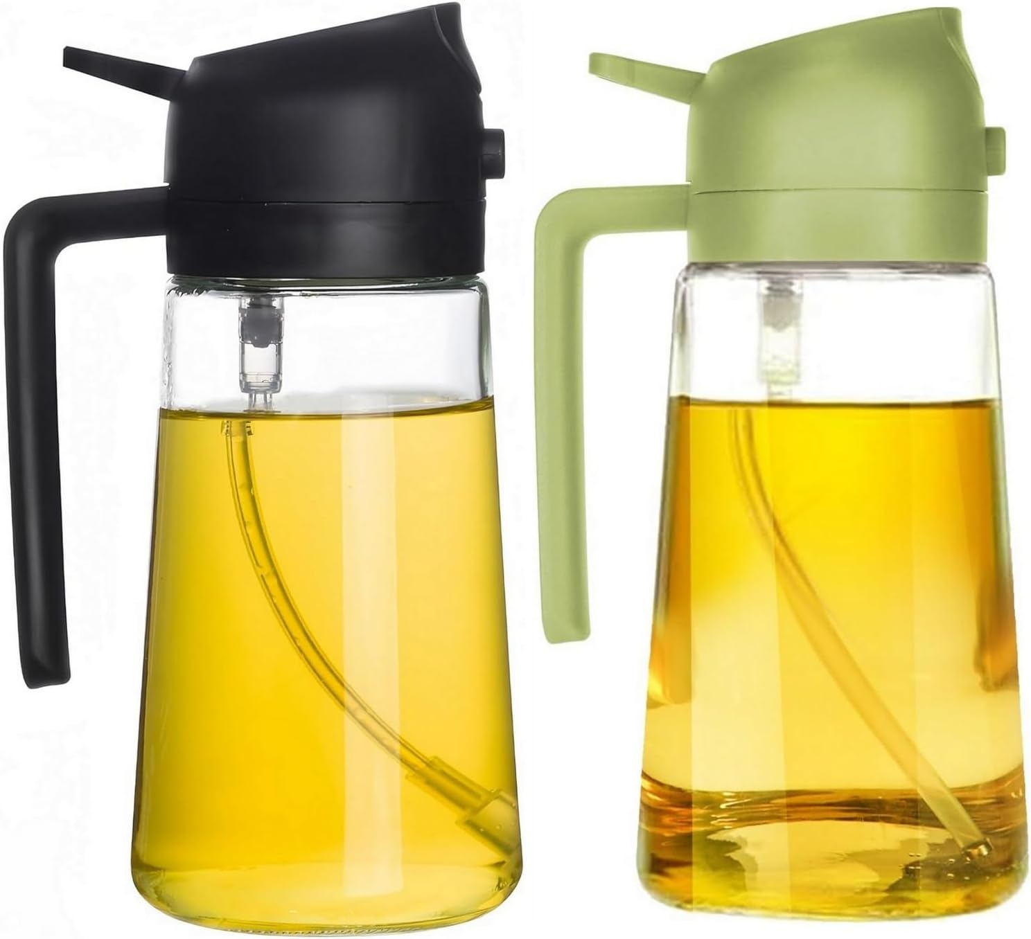 2-in-1 Glass Oil Spray Bottle – 470ml